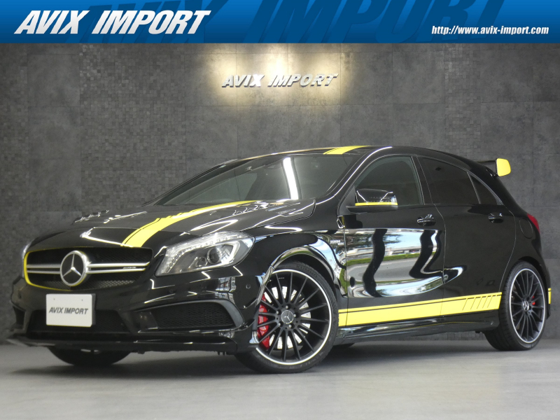 AMG Aクラス A45 4MATIC ｲｴﾛｰｶﾗｰﾗｲﾝ 限定36台(黒27台) 黒革 禁煙 AMGﾄﾞﾗｲﾊﾞｰｽﾞPKG 専用ｲｴﾛｰﾃﾞｶｰﾙ&ｴｱﾛ 社外ｶｰﾎﾞﾝﾎﾞﾝﾈｯﾄ AMGﾊﾟﾌｫｰﾏﾝｽｴｸﾞｿﾞｰｽﾄS RSP ﾃﾞｨｽﾄﾛ 前席M付Pｼｰﾄ&ｼｰﾄﾋｰﾀｰ ﾅﾋﾞTV Bｶﾒﾗ Bluetooth LEDﾍｯﾄﾞﾗｲﾄ ﾚｯﾄﾞｷｬﾘﾊﾟｰ AMG19AW