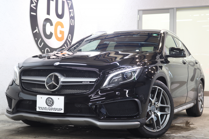 AMG GLA GLA45 4MATIC ﾚｰﾀﾞｰｾｰﾌﾃｨPKG　中期 ｷｰﾚｽｺﾞｰ 黒本革 ｼｰﾄﾋｰﾀｰ ﾊﾟﾉﾗﾏSR HDDﾅﾋﾞTV BT音楽 ﾊﾞｯｸｶﾒﾗ PTS 自動ﾃｰﾙｹﾞｰﾄ AMG強化ﾌﾞﾚｰｷ AMG専用装備&ﾁｭｰﾆﾝｸﾞ ﾀﾞｲﾅﾐｯｸｾﾚｸﾄ　2年保証