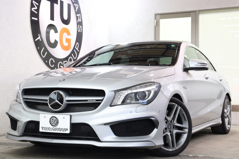 AMG CLAクラス CLA45 4MATIC ﾚｰﾀﾞｰｾｰﾌﾃｨPKG　中期 ｷｰﾚｽｺﾞｰ 黒本革 ﾊﾟﾉﾗﾏSR HDDﾅﾋﾞTV BT音楽 ﾊﾞｯｸｶﾒﾗ PTS ｷｾﾉﾝﾗｲﾄ AMG専用装備&ﾁｭｰﾆﾝｸﾞ 7AT　2年保証