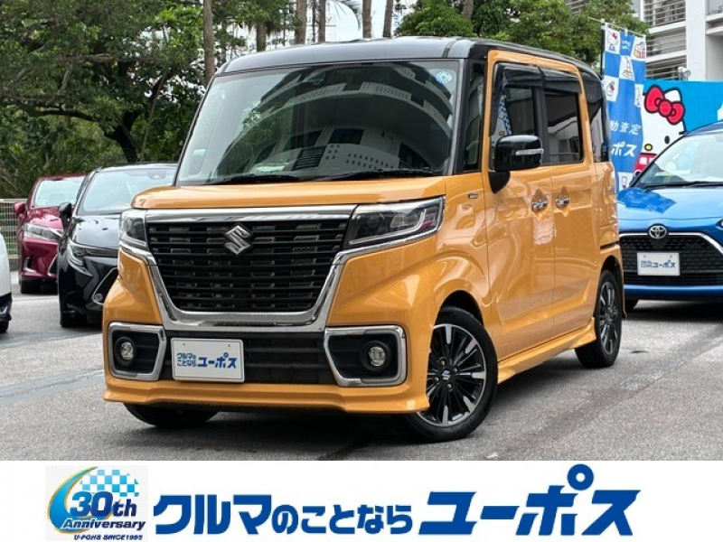 スズキ スペーシア カスタムハイブリッドXS　両側パワースライドドア　三菱製ナビ　レーダーブレーキサポート　サーキュレーター　LEDヘッドライト