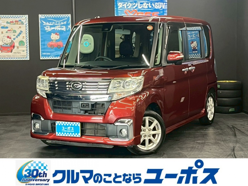 ダイハツ タントカスタム X　SAIII　OP1年保証対象車両　純正SDナビ（CD／DVD／Bluetooth／フルセグ）　バックモニター　パワースライドドア　アイドリングストップ　ステアリングスイッチ　スマートキー／プッシュスタート