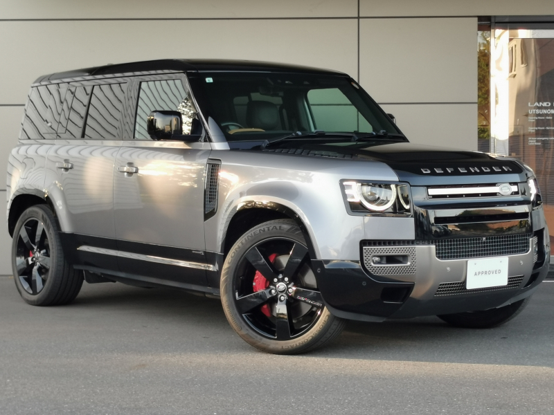 ランドローバー ディフェンダー 110X 3.0L D300 4WD 茶革 エアサス スライディングルーフ 22インチAW ヒーター＆クーラー付きフロントシート リアシートヒーター デジタルインナーミラー 液晶メーター ヘッドアップディスプレイ メリディアン 電動ステアリングコラム